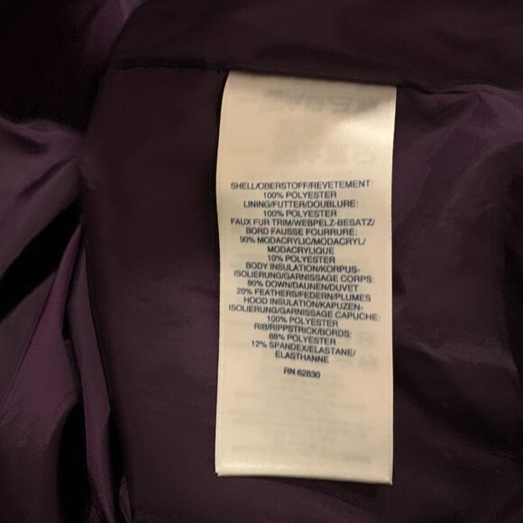 NWT Lands' End Women's Down Winter Coat Purple Size 1X (16w-18w) NEW - Picture 8 of 11